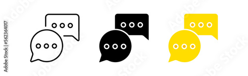 Speech bubble icons set. Communication, app, chat, dialogue, social networks, gadgets, people, interlocutor. communication concept. vector line icon in different styles