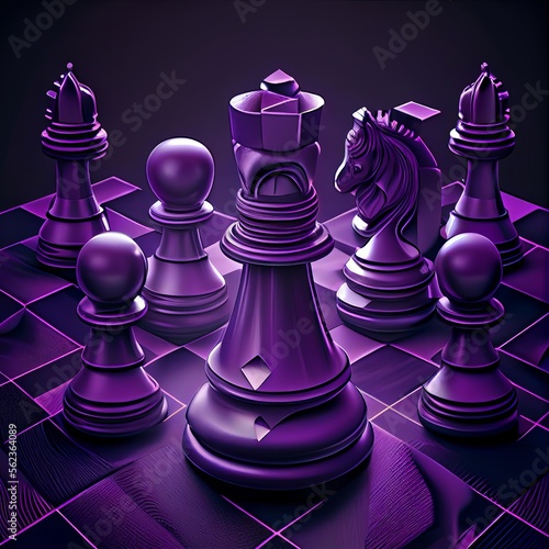 Fotografering Violet Chess: A Dark Twist on the Classic Game
