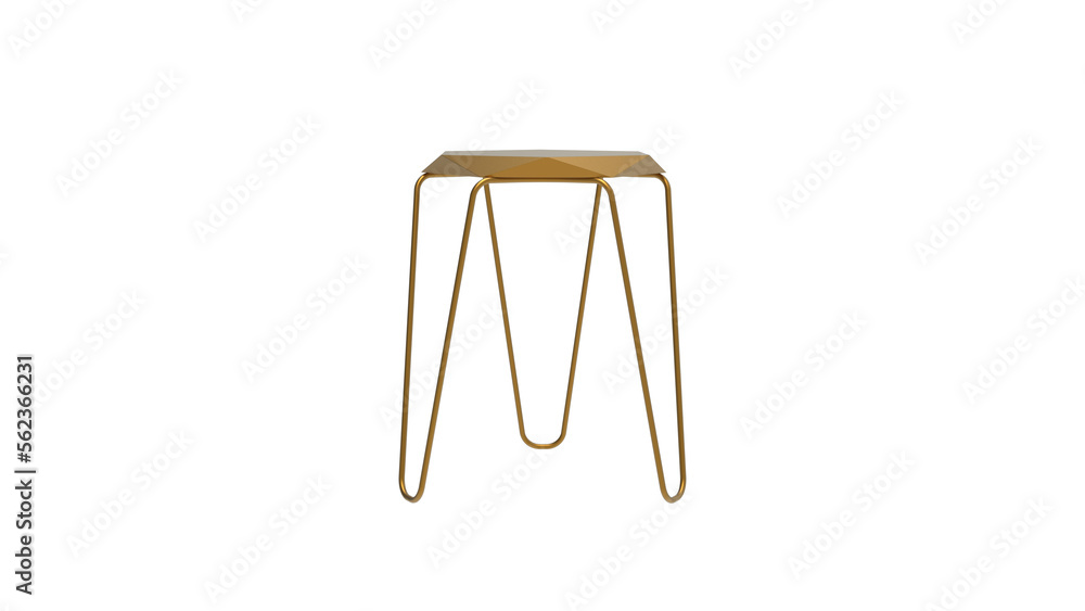 golden bench front view without shadow 3d render golden bench front view without shadow 3d render
