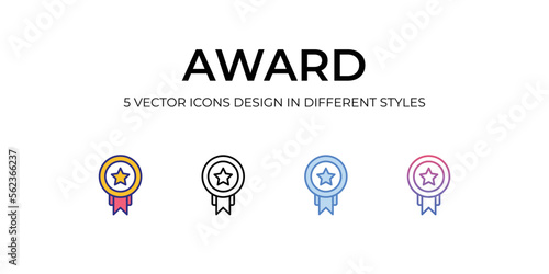 Award Icons Set vector Illustration.