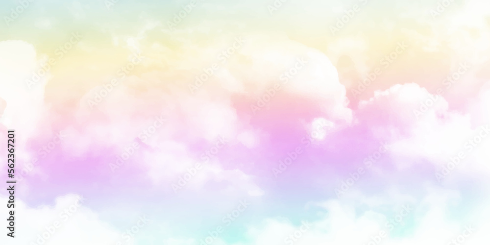 Beautiful views of pastel sky, white clouds arranged randomly Beautiful views of pastel sky, white clouds arranged randomly