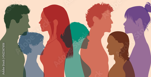People of different ages. Diversity between people and people talking.