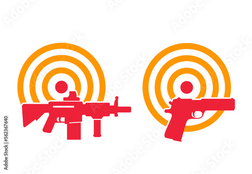 guns and target design logo icons photo