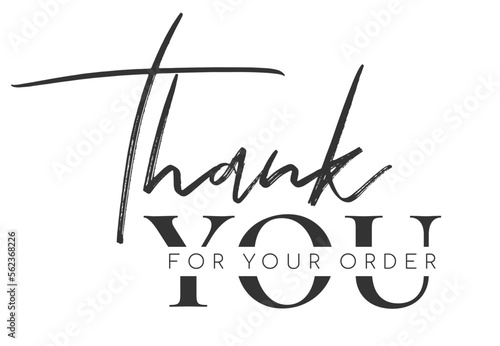 vector thank you for your order handwritten inscription. hand drawn lettering. Thank you calligraphy. Thank you card. Vector illustration.