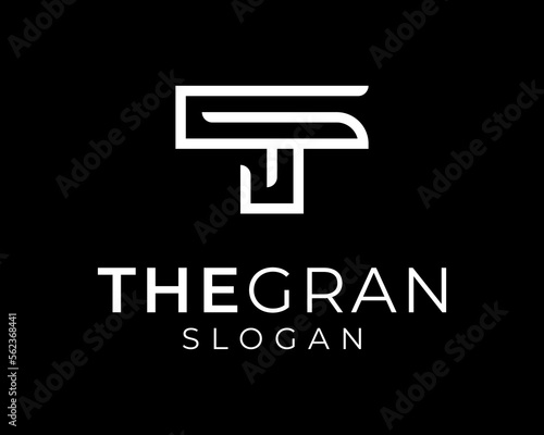 Letter TG GT Initials Simple Line Minimal Minimalist Modern Monogram Vector Logo Design