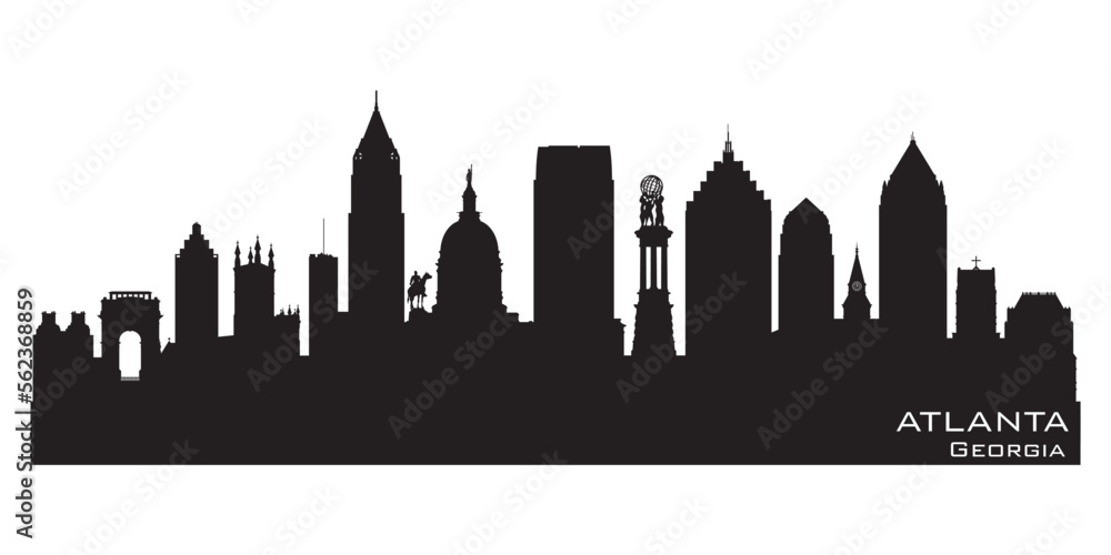 Atlanta Georgia city skyline vector silhouette