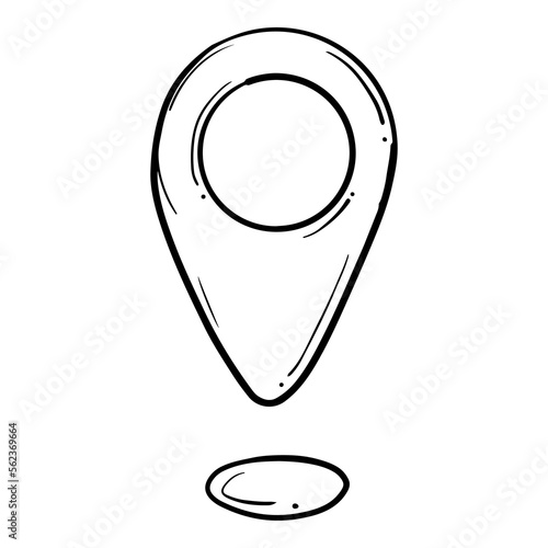 Doodle sketch style of Hand drawn Coordinates Location Point Gps vector illustration for concept design.