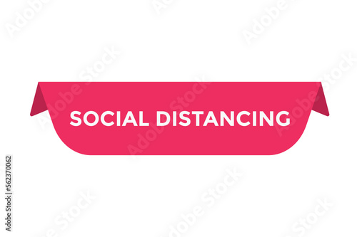 Social distancing button web banner templates. Vector Illustration
