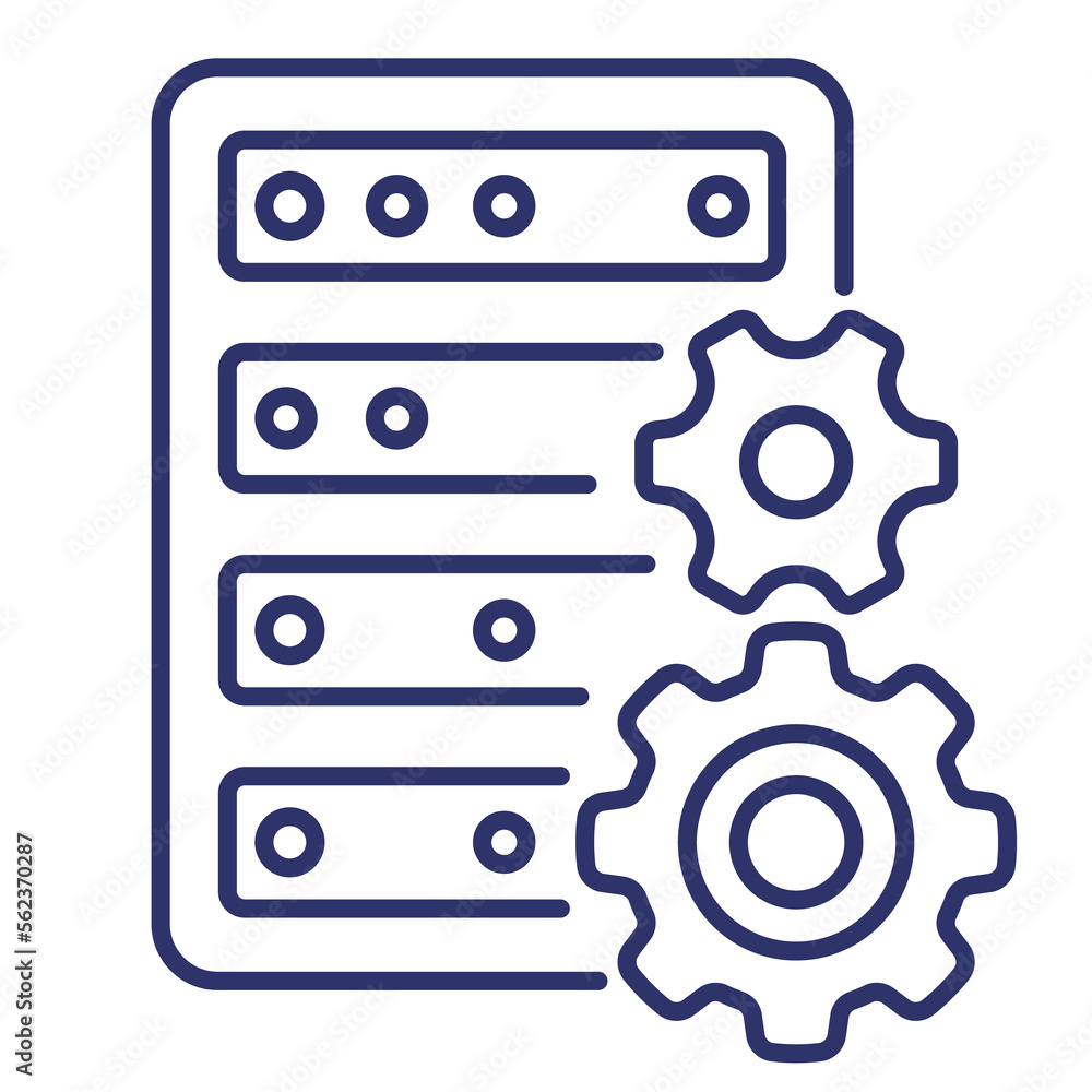 hosting settings line icon on white hosting settings line icon on white