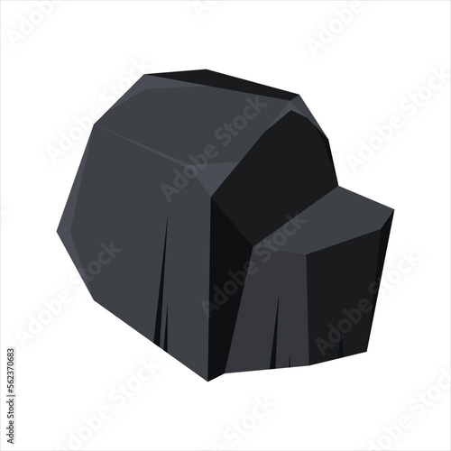 Coal of energy flat illustration. Black coal isolated on white background. Vector flat coal of energy. 