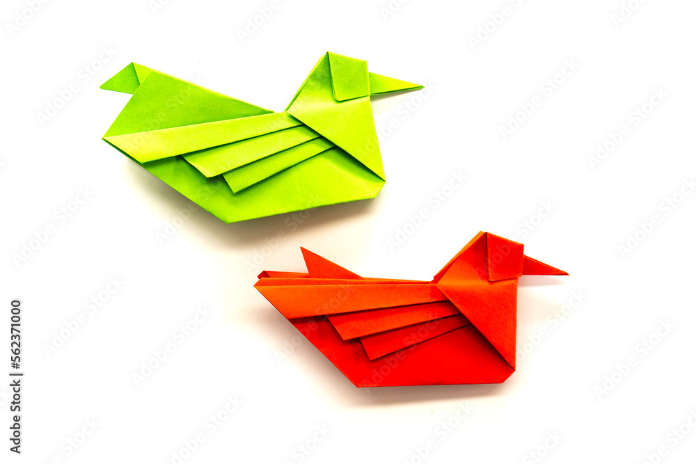 paper bird on a white background. origami concept paper bird on a white background. origami concept