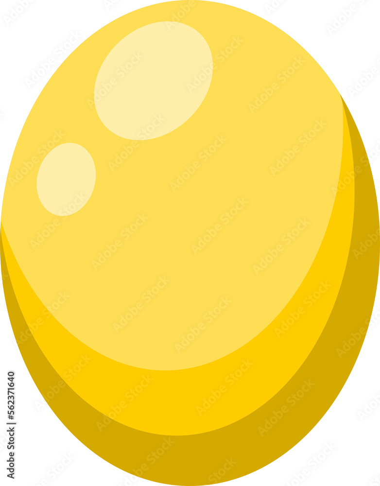 Fototapeta premium Golden yellow shiny easter egg drawing doodle icon PNG.