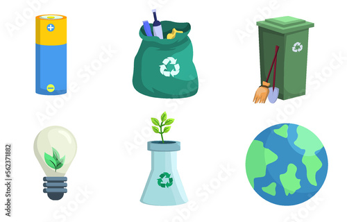 Environment protection element, vector illustration of save the planet by recycle and ecology concept