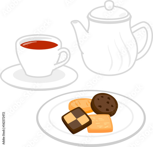 紅茶とクッキー、ティータイム