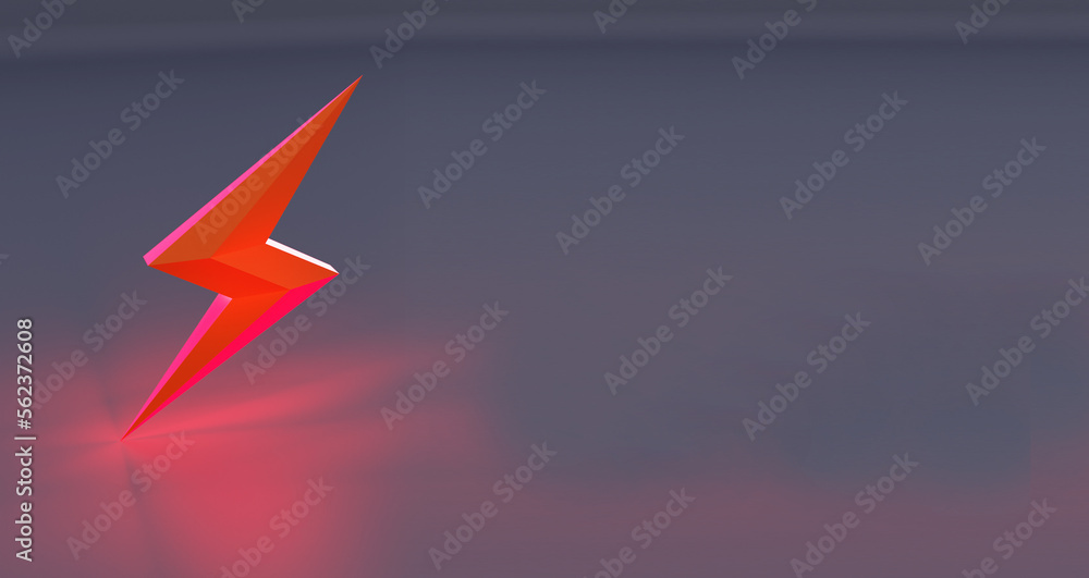 Red bolt 3d symbol Red bolt 3d symbol