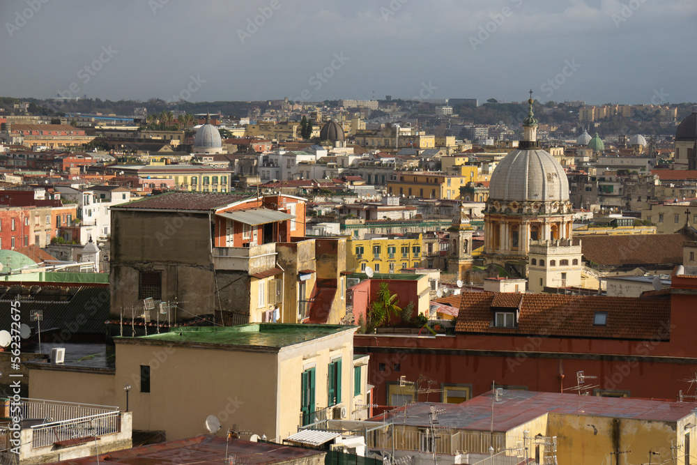 Naples, Italy, panorama, view, city, houses, buildings, travel, Vesuvius, history, street, live, sky, sun, hills, sea