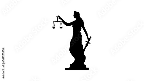Themis silhouette Goddess Lady of Justice