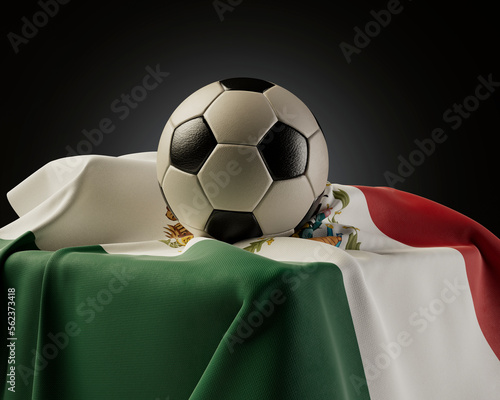 Soccer Ball And Mexico Flag photo