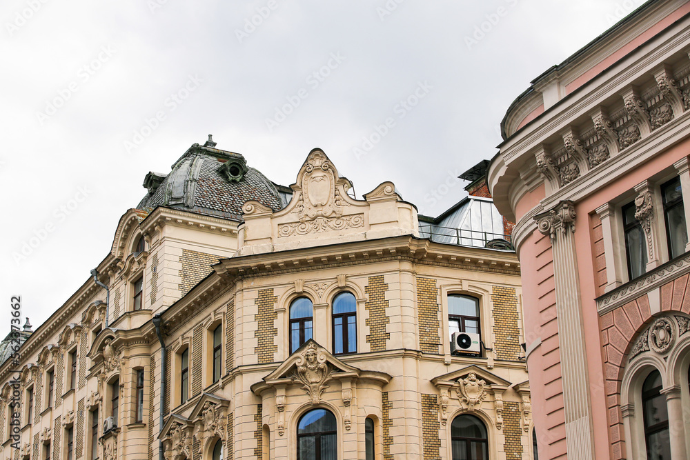 Architecture of the city of Moscow, the facade of the house