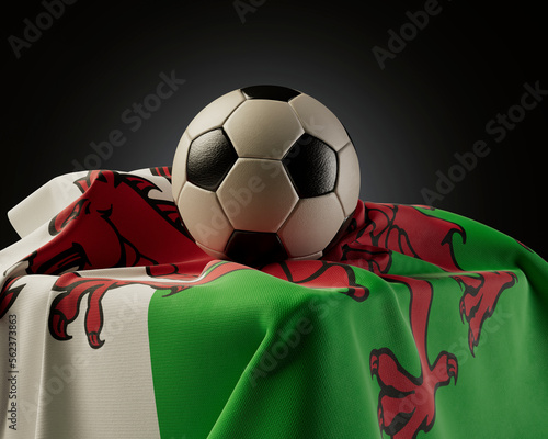 Soccer Ball And Wales Flag photo