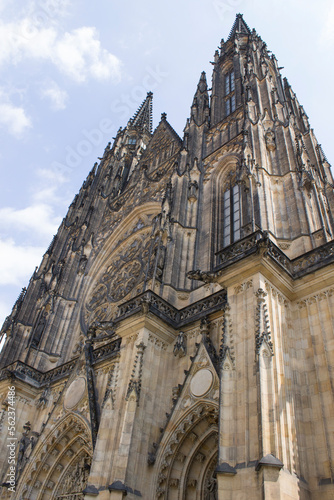 St. Vitus medieval Catholic Cathedral in Prague Castle July 2017, architectural details