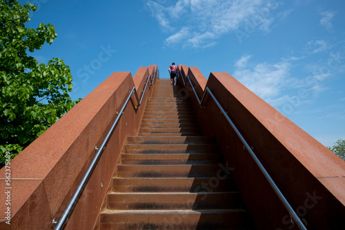 stairs in the  flemish landscape in belgium