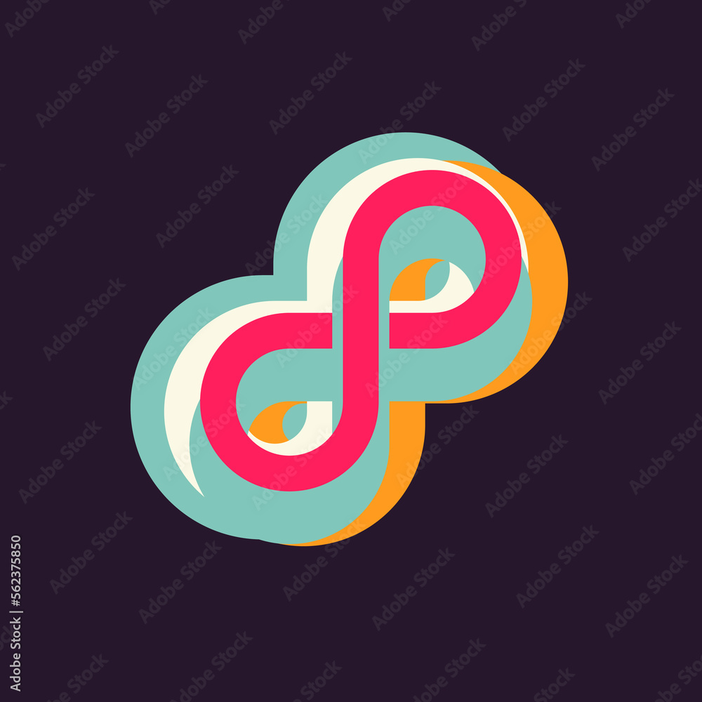 The illustration shows the infinity sign. Modern graphics. An element for design. The illustration shows the infinity sign. Modern graphics. An element for design.