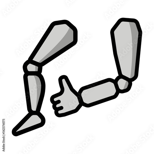 Mechanical Arm and leg vector emoji sign icon design.