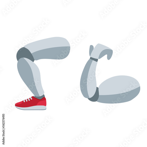 Mechanical Arm and leg vector emoji sign icon design.