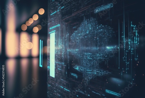 Wallpaper Mural illustration of digital high technology idea for data mining concept  Generative Ai	 Torontodigital.ca