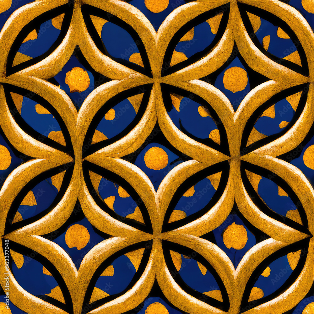 Byzantine ornate seamless pattern tile - Generative AI