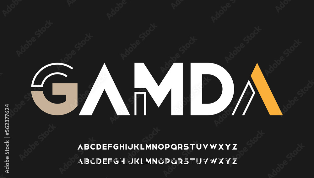colorful modern minimal bold capital alphabet letter logo design - obrazy, fototapety, plakaty 