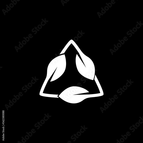  Recycle symbol icon isolated on black background. Ecology icon symbol.