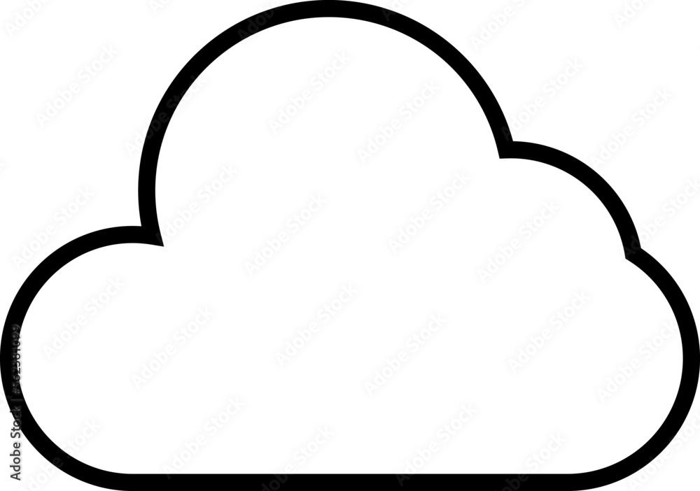 Clouds line icon. Storage solution element, databases, networking, software image, cloud and meteorology concept. Vector line art illustration. Clouds line icon. Storage solution element, databases, networking, software image, cloud and meteorology concept. Vector line art illustration.
