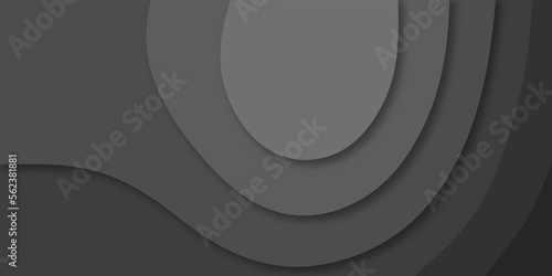 Abstract black Papercut banner concept. Paper carve black background for card poster brochure flyer design in lines black colors. Vector illustration. Cover layout template. Material design concept.