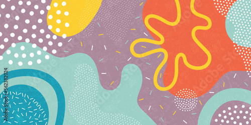 Doodle background pattern, abstract colored shapes. Modern minimalism trendy pattern background. Vector background.