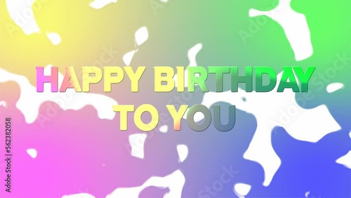 Happy birthday message material using various colors