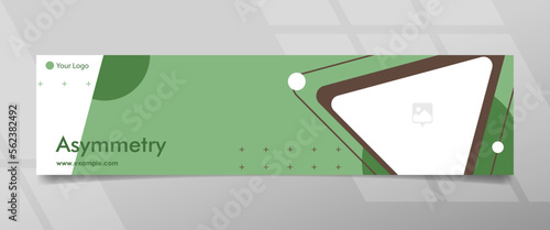 Asymmetry Green Army Colored Banner Template Design