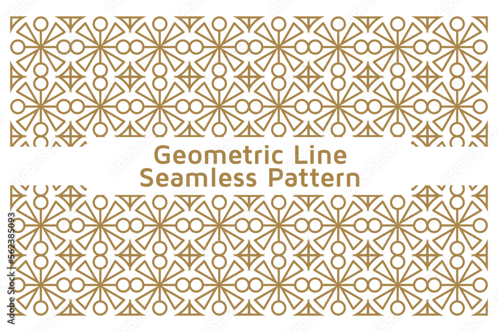 Seamless Geometric Line Ornamental Vector Pattern on White Background Seamless Geometric Line Ornamental Vector Pattern on White Background