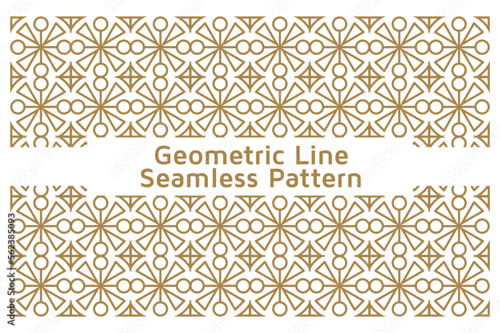 Seamless Geometric Line Ornamental Vector Pattern on White Background