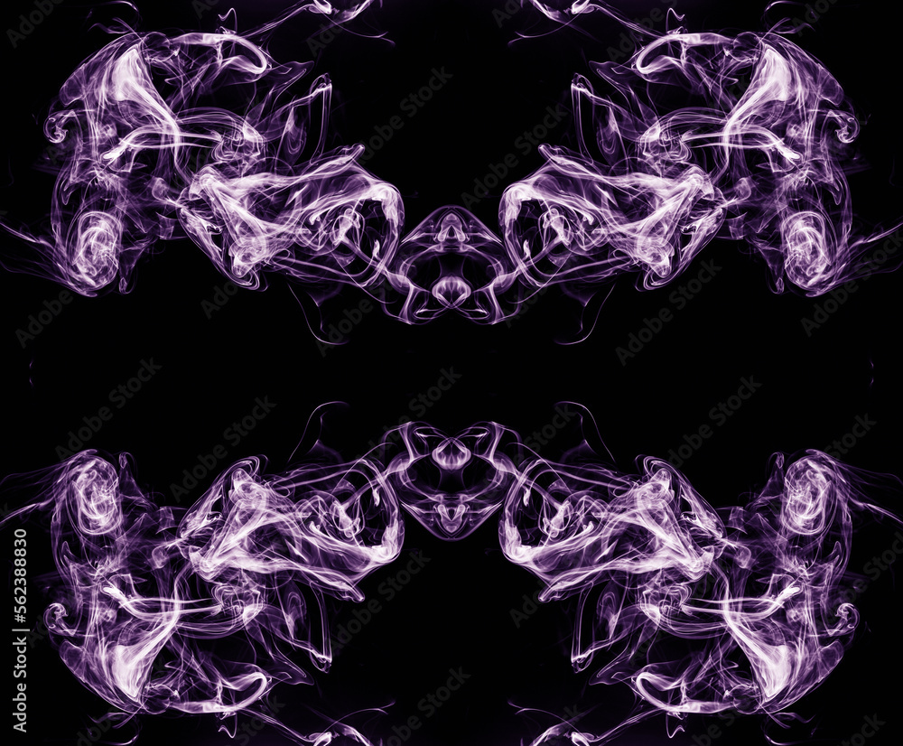 Pink ink forming patterns resembling Rorschach Test ink blots. Pink ink forming patterns resembling Rorschach Test ink blots.