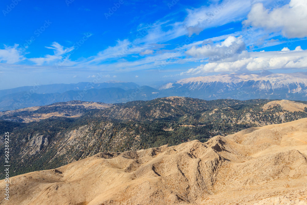 View of the Taurus mountains from a top of Tahtali mountain near Kemer, Antalya Province in Turkey View of the Taurus mountains from a top of Tahtali mountain near Kemer, Antalya Province in Turkey