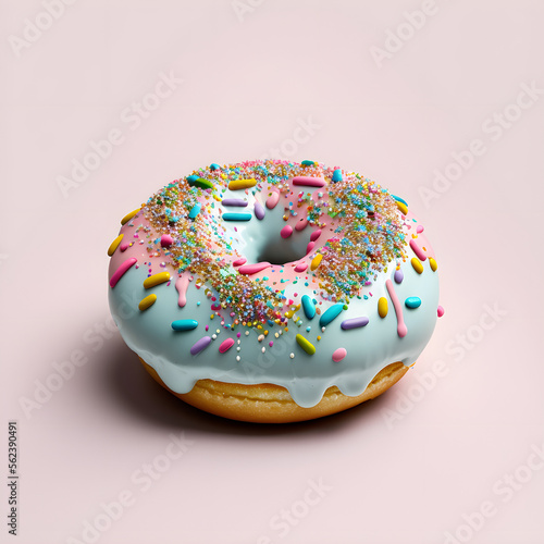 doughnuts on white background, perfect for advertising, packaging, menus, cookbooks. Highlighting texture & details, shot from above, high-res suitable for printing, posters, banners & more photo