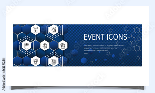 Event icon set, web header banner