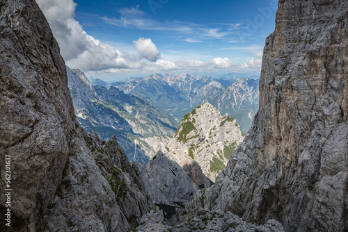 Beautiful nature. Mountain hiking Trail Road. Italy Malga Montasio Forca Disteis © ILLYA