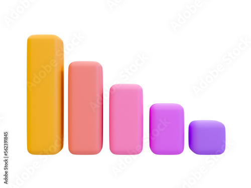 Fotografie 3d blank bar graph template