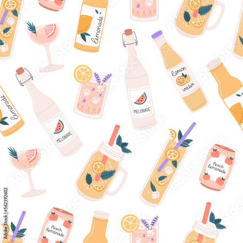 Drinks seamless pattern