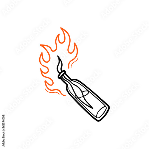 vector illustration of a Molotov cocktail