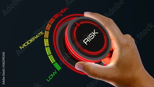 Risk concept with knob button changing best to poor and reverse