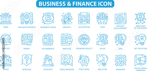 Finance icon set. cash, saving, financial goal, Containing loan, profit, budget, mutual fund, earning money, and revenue icons. 